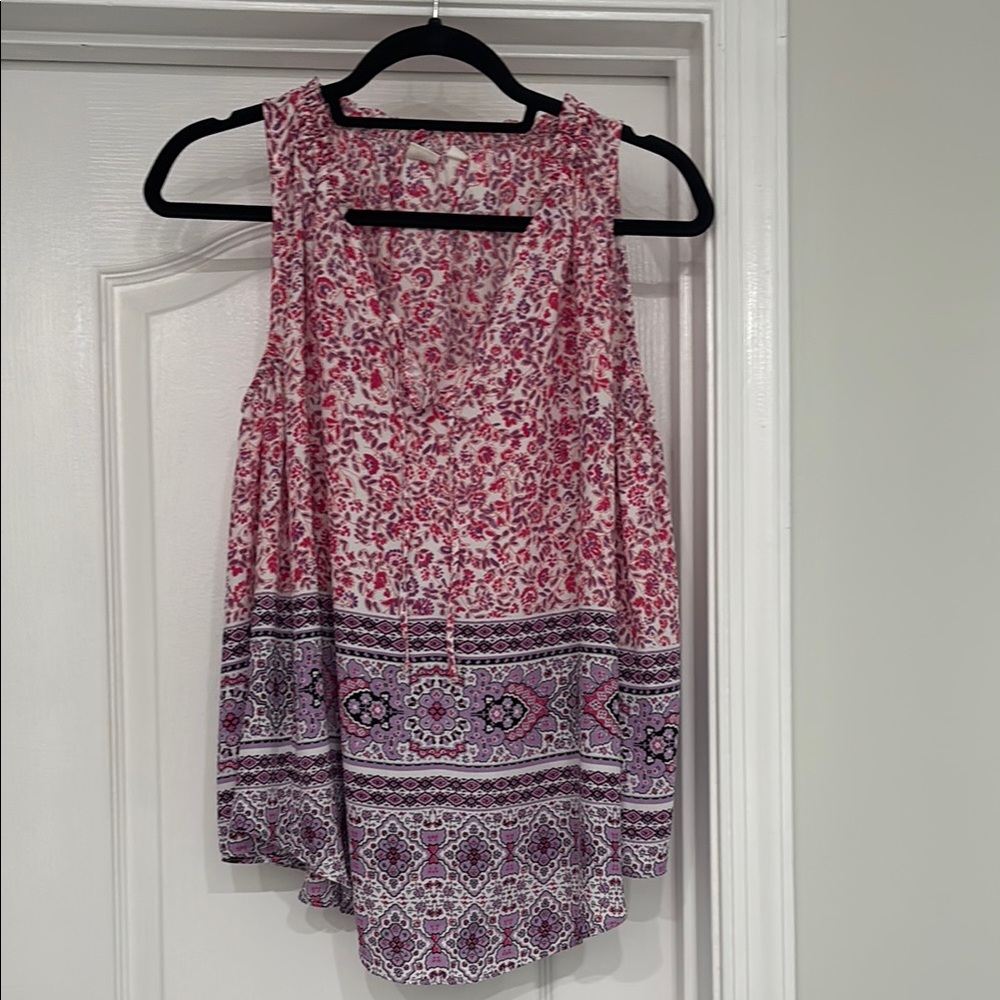 GAP Floral Sleeveless Top - Pink and Purple